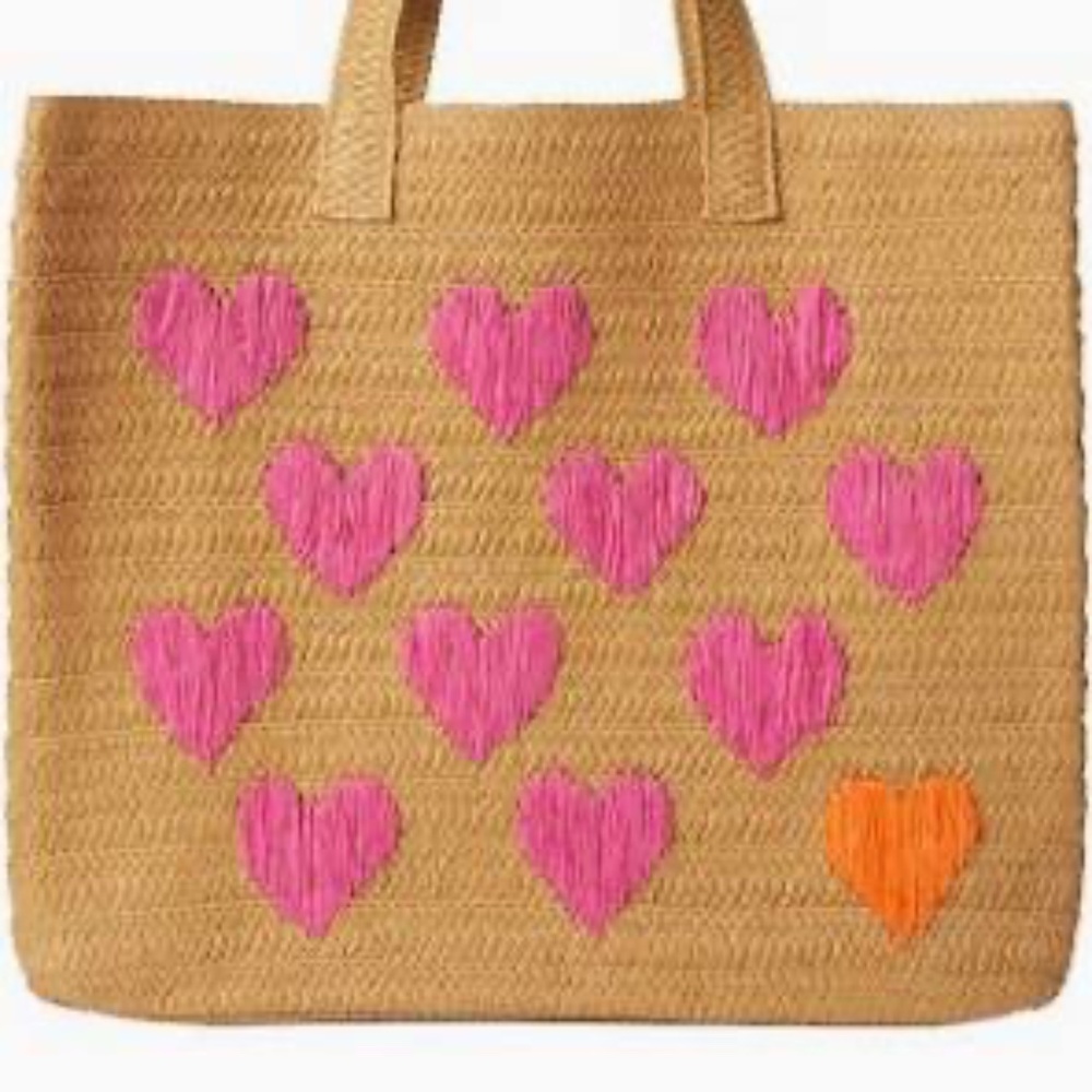 Pink and Orange Heart Tote Bag
